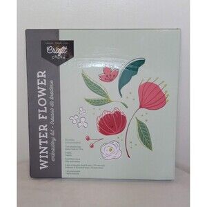 NEW Winter Flower Embroidery Kit Craft Crush  w/ 7" Hoop Pattern Canvas Thread